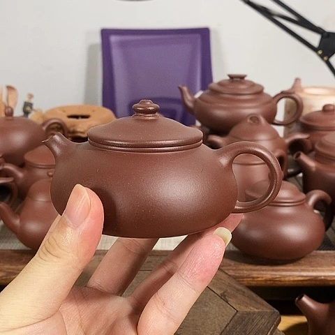 茶壶紫砂✨**豆微瑕寒江约150cc原矿紫泥