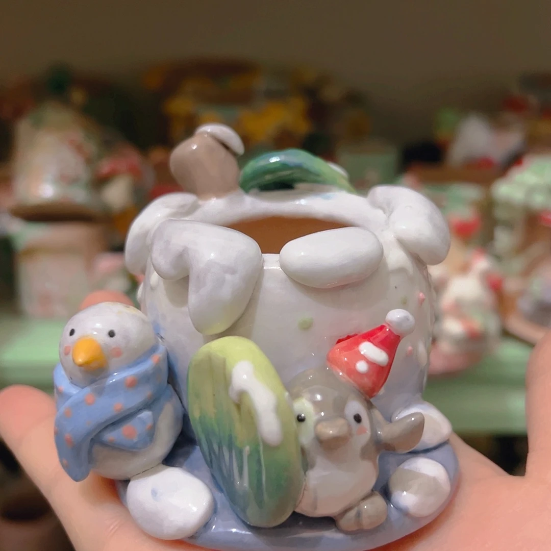 瑕疵福福老梧家纯手工花盆