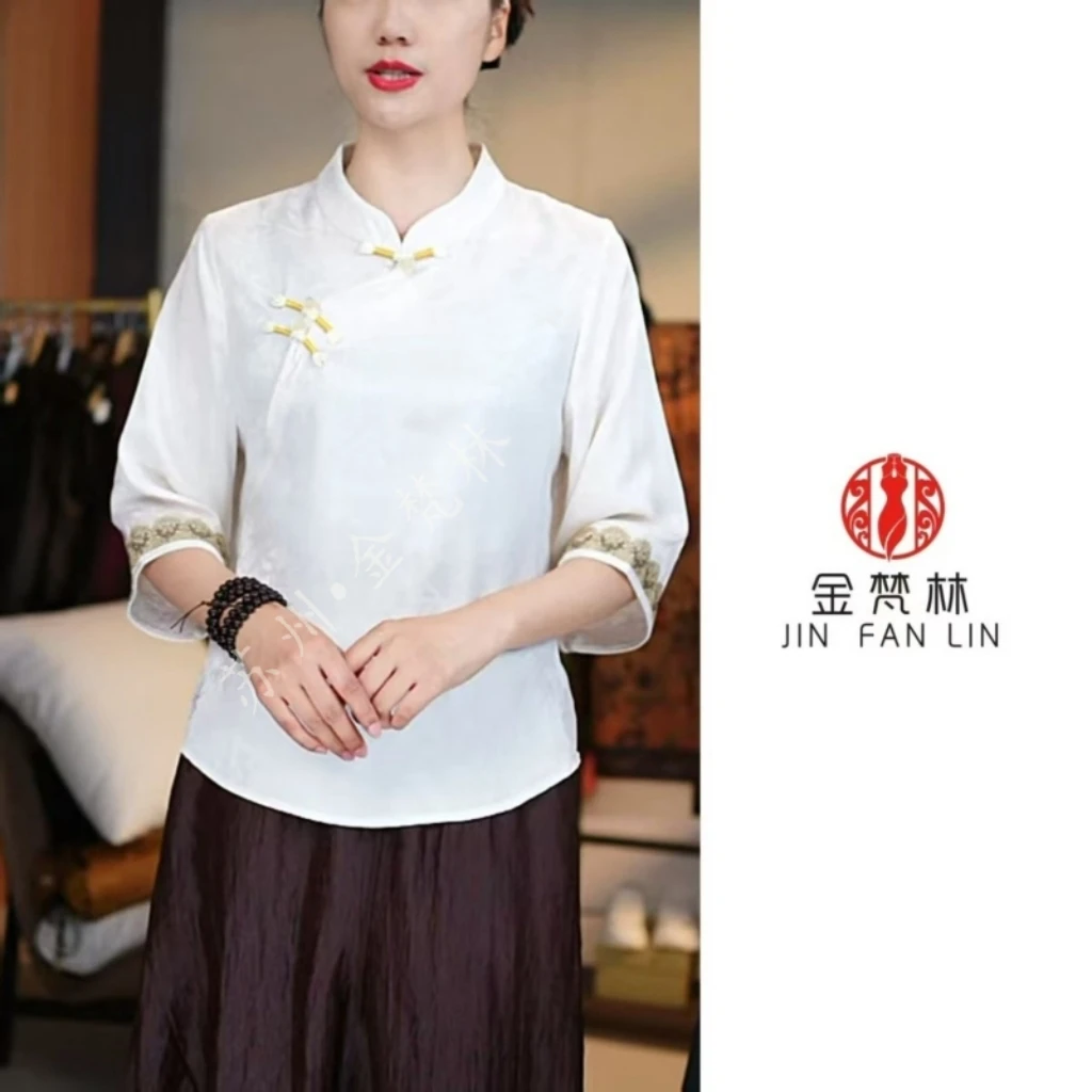 【玉兰】国潮新中式中国风改良款旗袍领小上衣气质设计款
