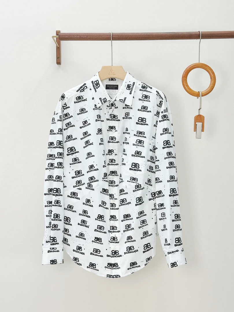 未使用 Balenciaga/巴黎世家 巴黎世家 女士白色字母满印衬衫