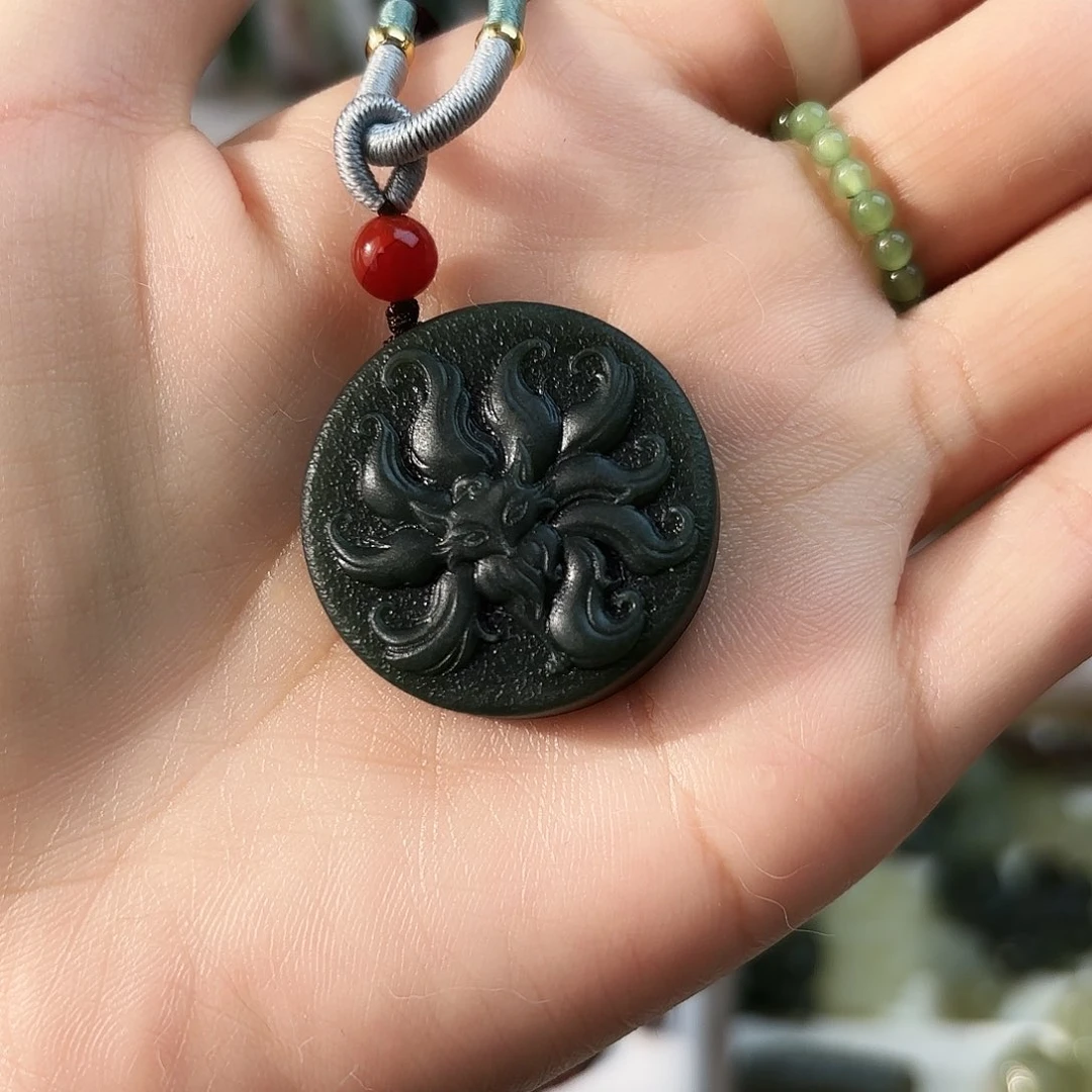 和田玉颈饰未镶嵌小凤九