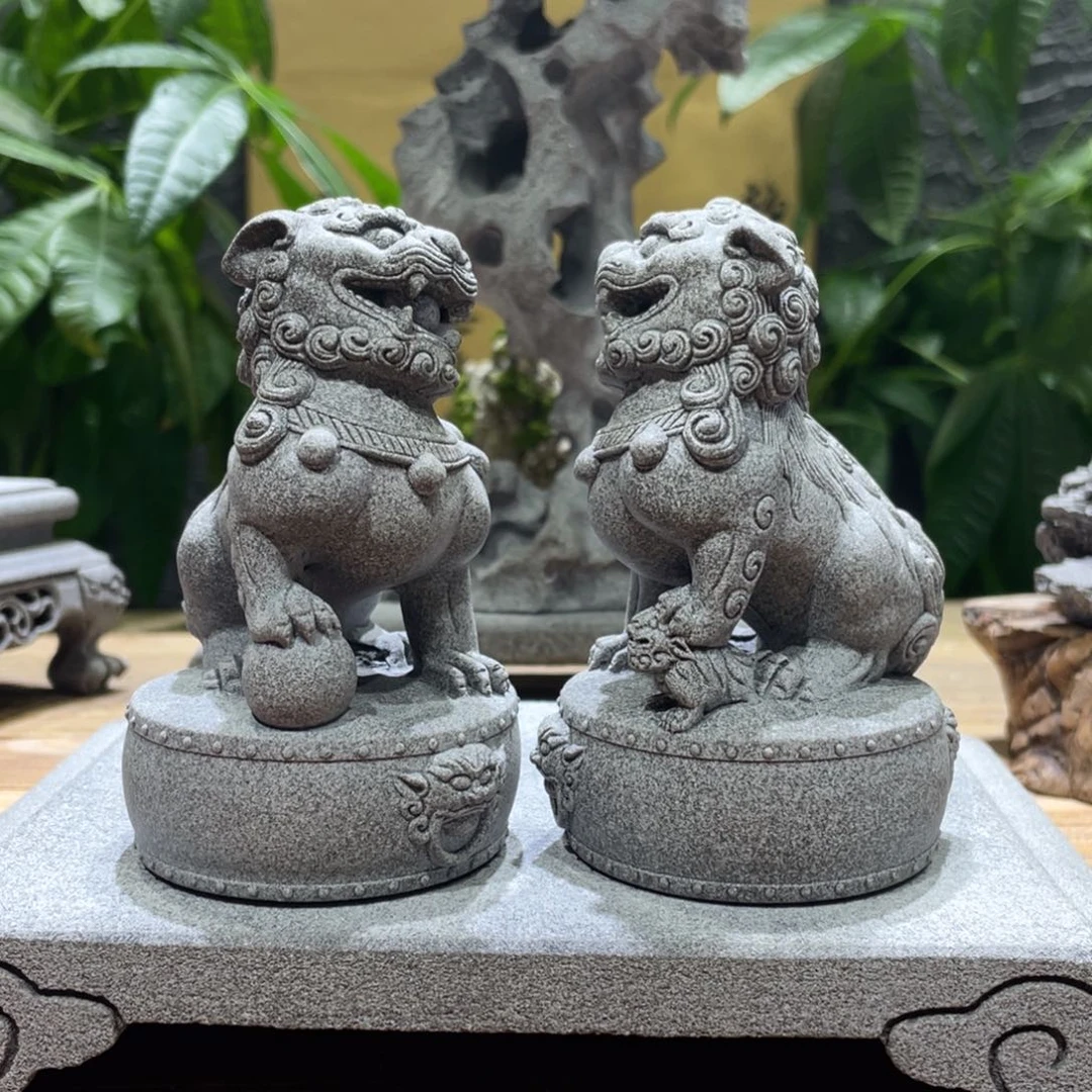 石材案头狮子一对