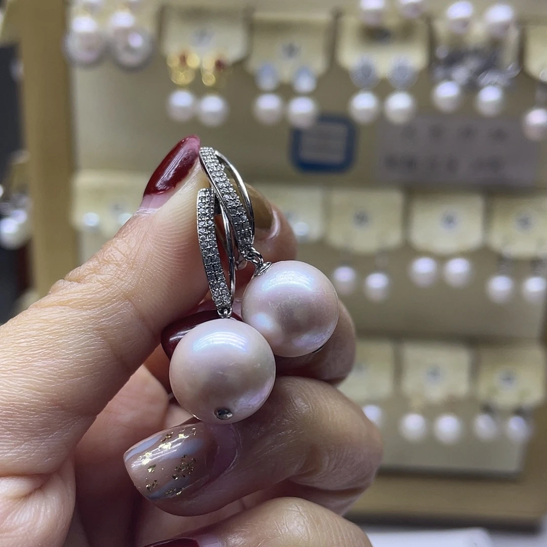 耳饰淡水珍珠银S925镶嵌