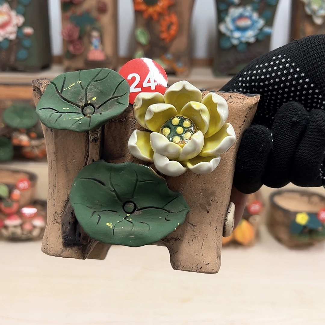 紫砂花盆24号内口12外高11