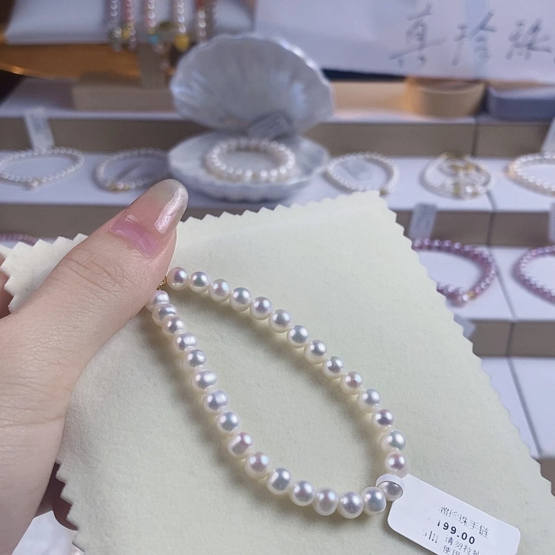 淡水珍珠手绳银S925镶嵌