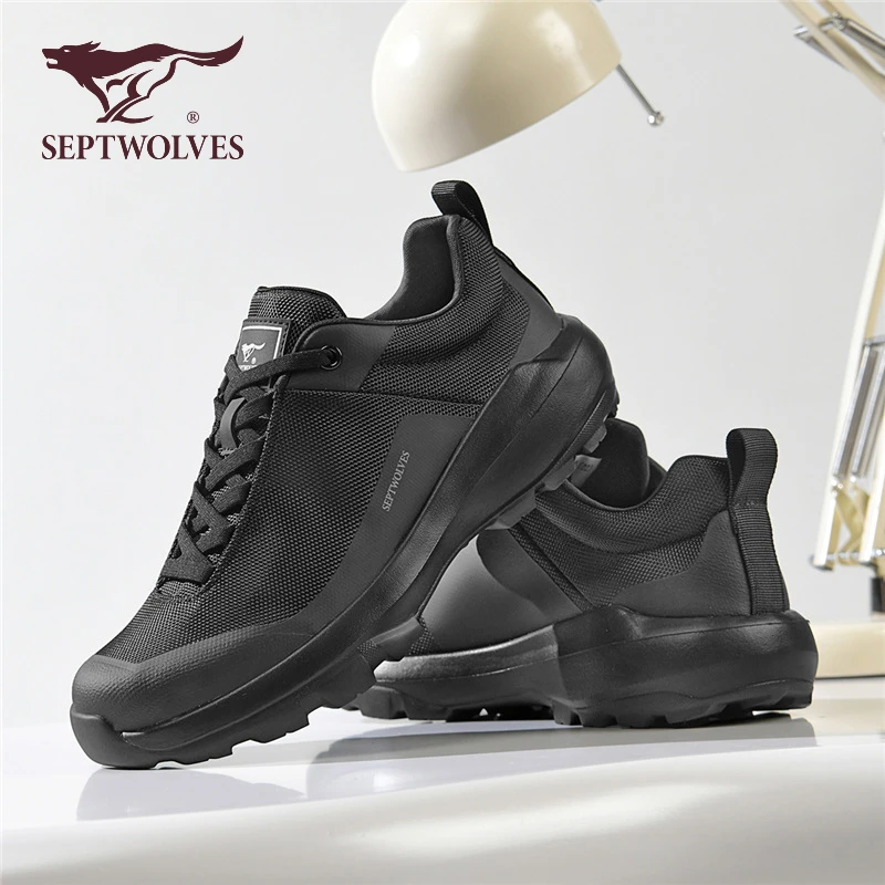 七匹狼男鞋春季户外登山鞋软底黑色跑步鞋防滑耐磨轻便休闲运动鞋