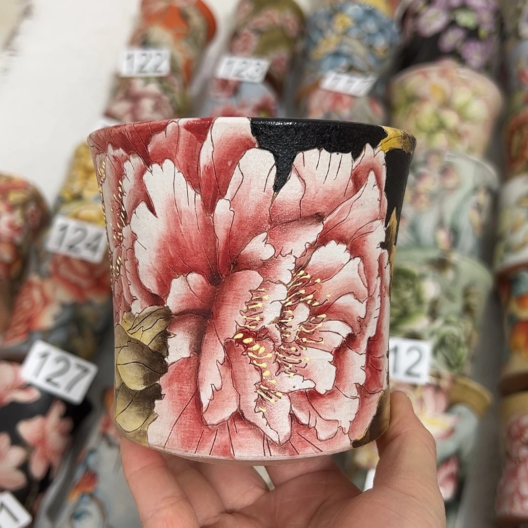 景德镇炫彩手绘口9.5高10.5