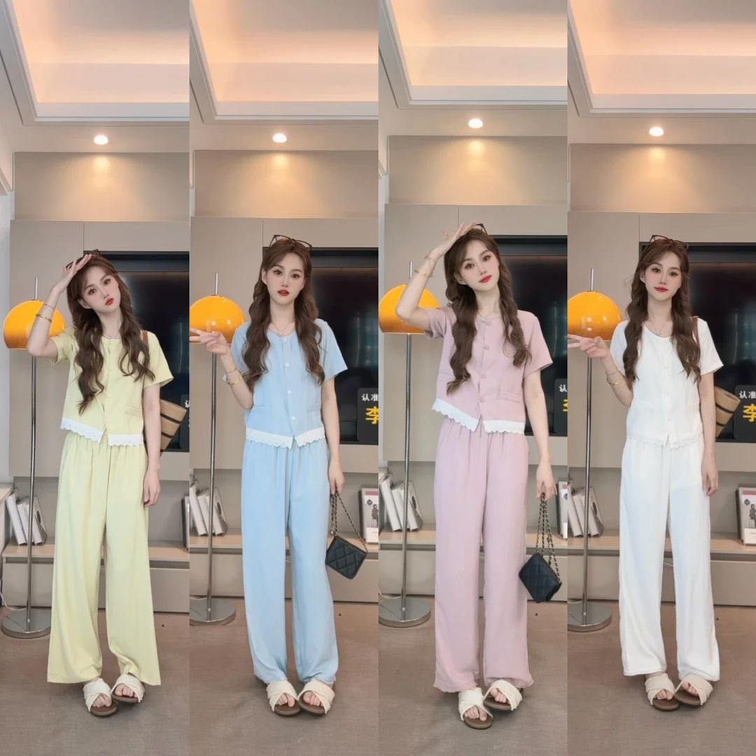 新款套装休闲套装显瘦气质洋气时尚减龄夏季宽松短袖韩版百搭