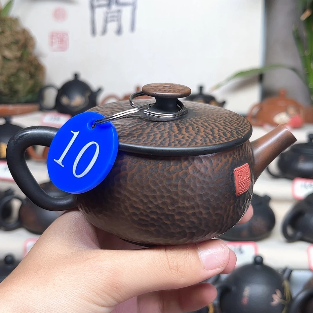 170毫升微微瑕纯手工锤纹大口石瓢壶