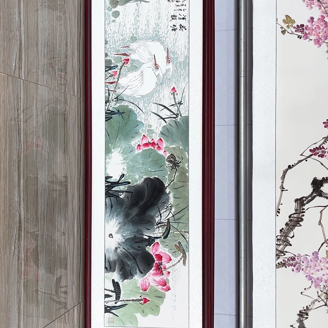 国画书画作品带框163×48