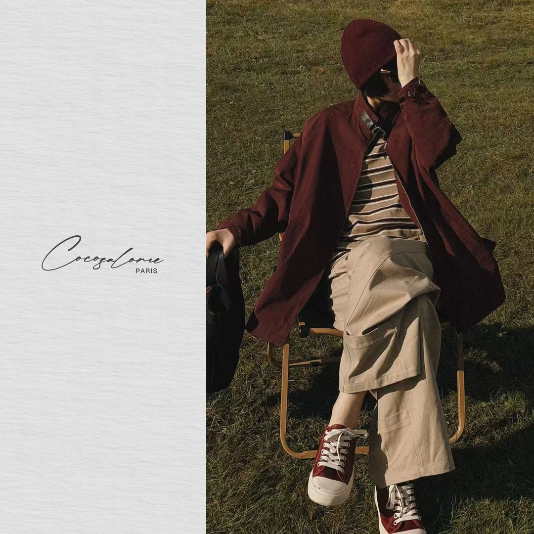 韩彬彬"牧马人"早秋穿搭斜纹银链柔韧肌理立领时髦廓形外套2216-1