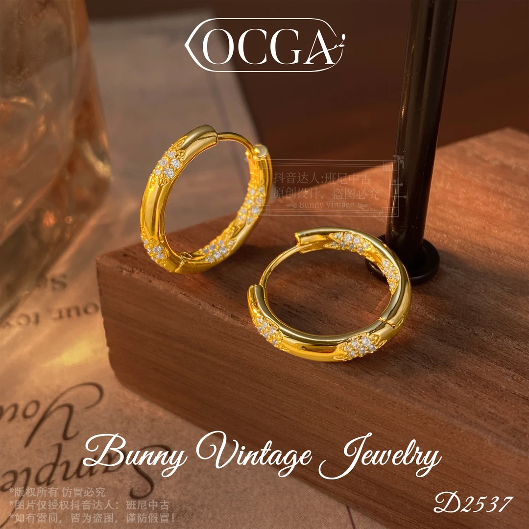 镀K金 D2537 法★【时尚冰环】限定OCGA欧斯伽斯耳环