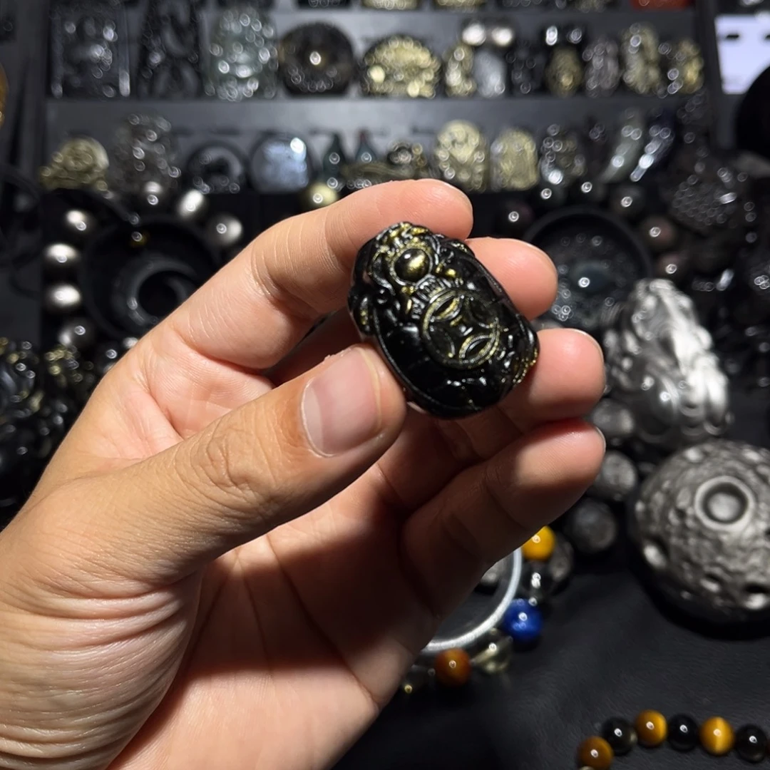 大***散黑曜岩未镶嵌手链