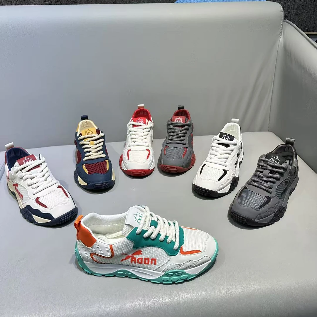 【标准码】早春新款皮网拼接休闲舒适高档网红轻便个性男款潮鞋