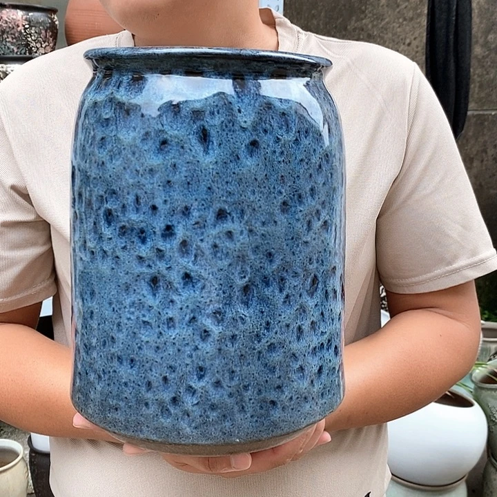 紫砂花盆口17高26瑕疵