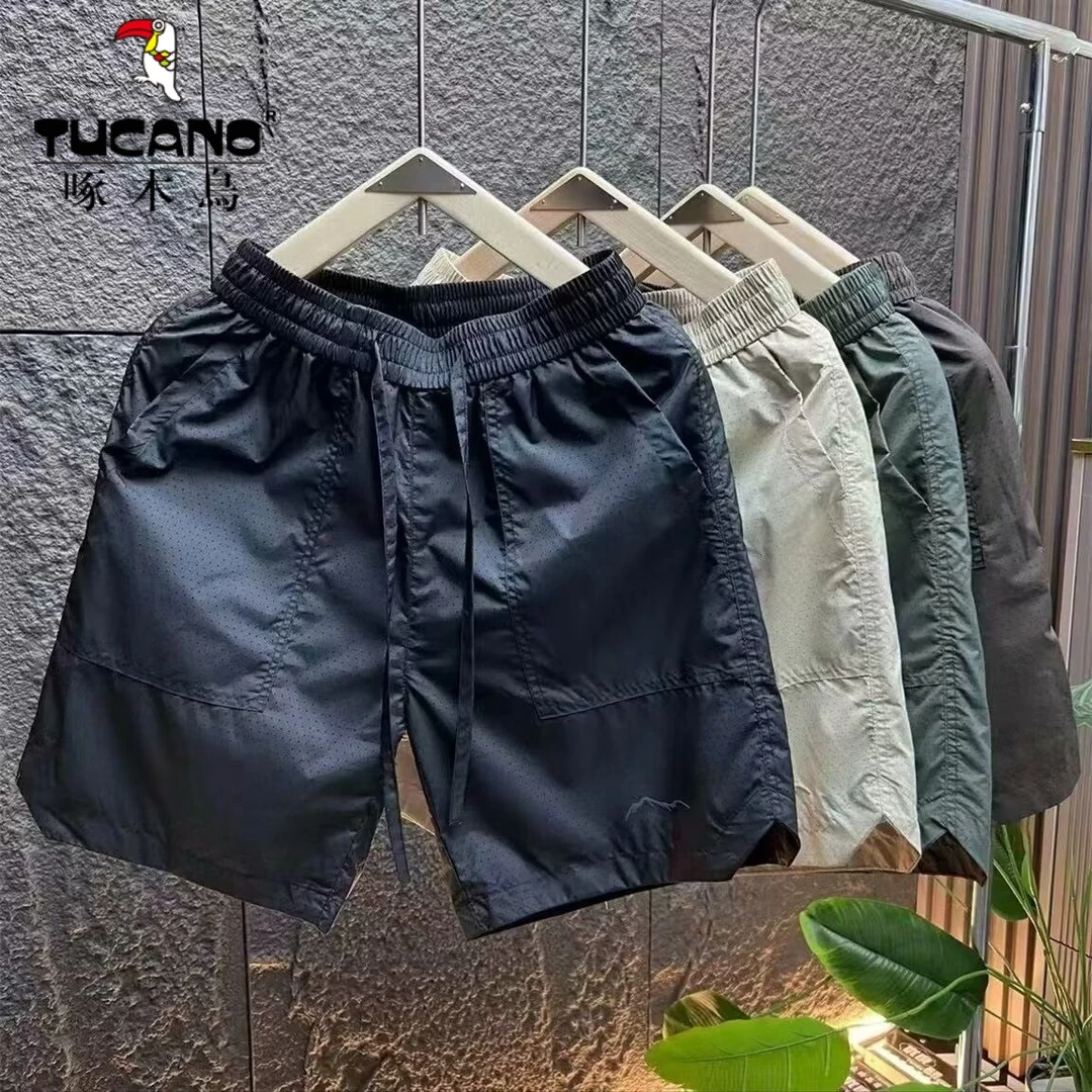 夏季新款美式短裤男潮牌薄款设计感小众宽松大码运动休闲五