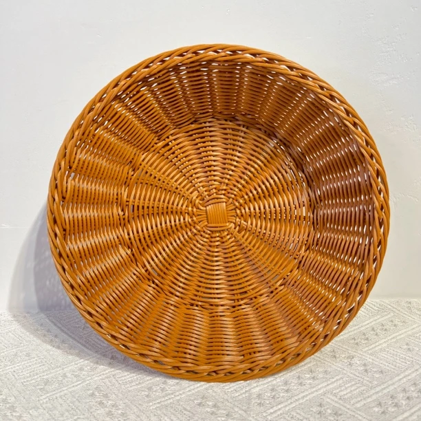 ZY1012圆盘收纳筐储物筐手工编织26公分