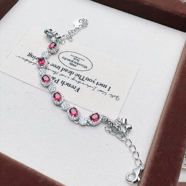 蓝宝石手链银S925镶嵌