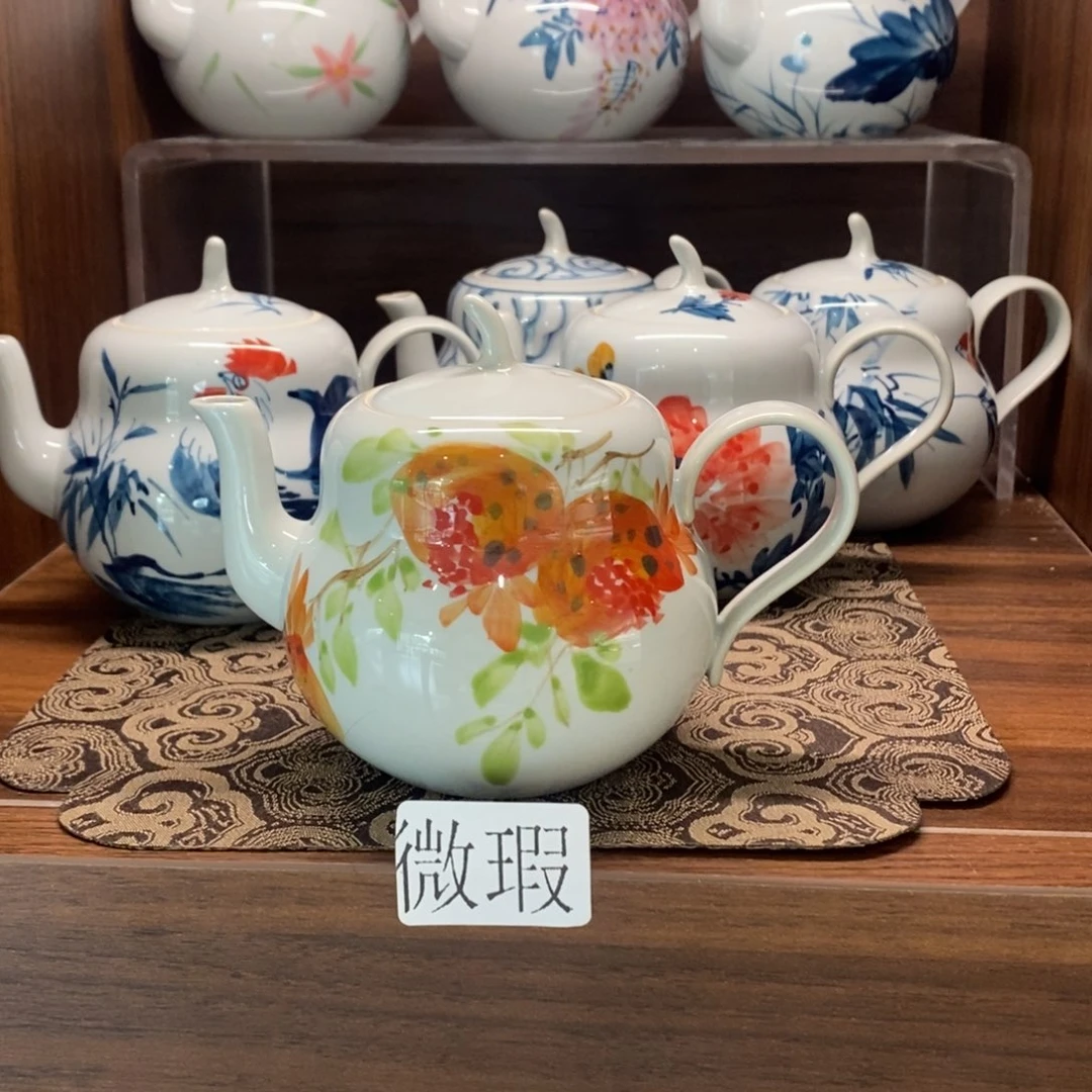 釉下彩老陶泥手工绘制