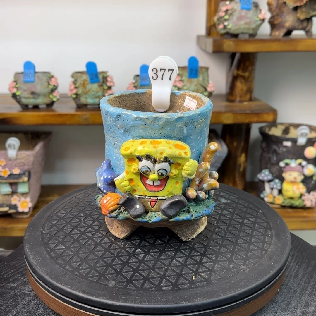 本默花器麦饭石花盆