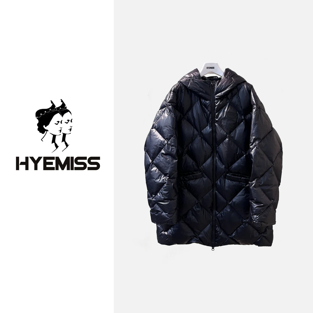 连帽菱格重工时尚轻奢气质百搭潮流中长款羽绒服DW250469