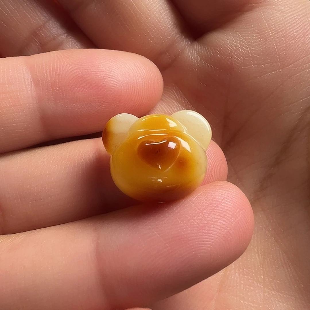 蜜蜡颈饰未镶嵌熊头（有花粉 打孔不退换）