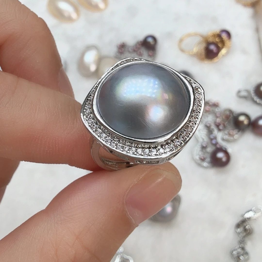 未镶嵌拼合珍珠（马贝珠）戒圈