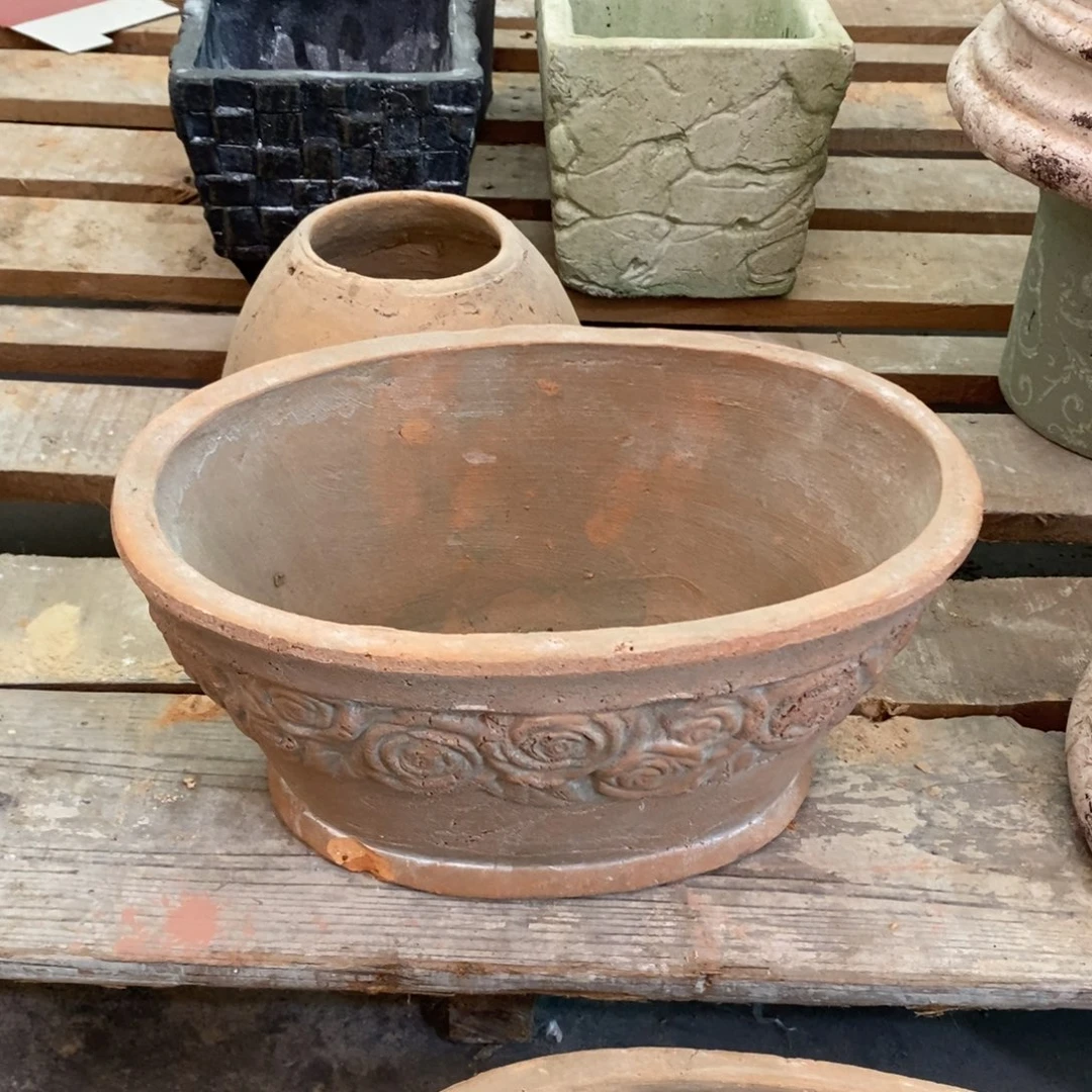 用***8瑕疵敞口玫瑰花矮盆 磕碰瑕疵