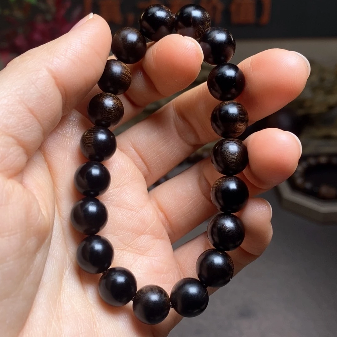 沉香手串越南芽庄帝王瘤疤紫棋1.0