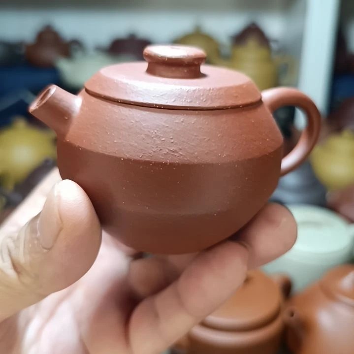 紫砂茶盘原矿红降坡巨轮150cc半手工
