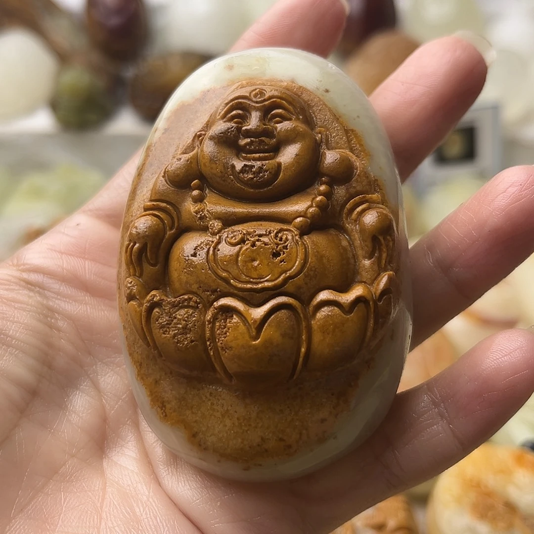 石材方解石手把摆件不退换佛微瑕