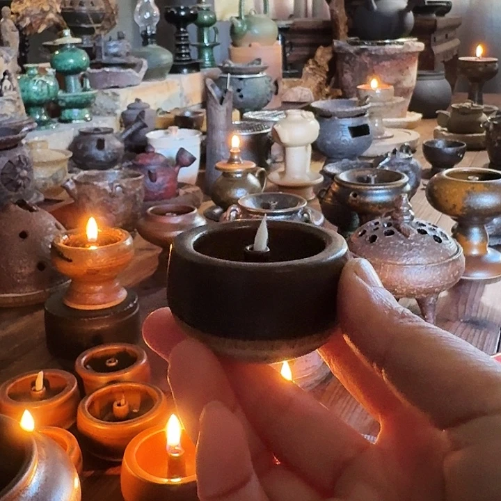 枫***云景德镇陶瓷艺术小油灯