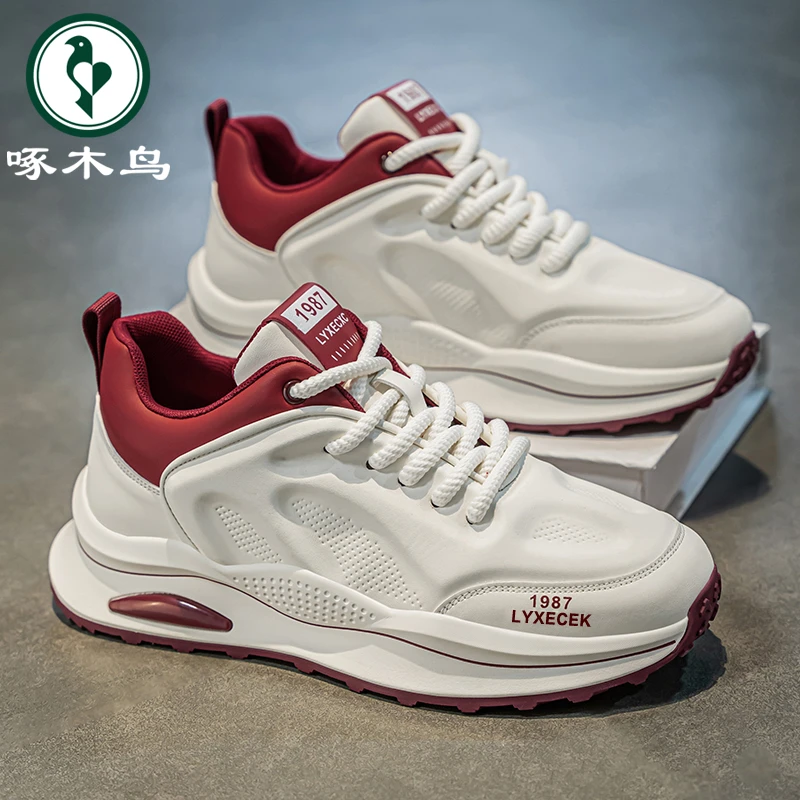啄木鸟男鞋冬季新款时尚百搭休闲阿甘鞋子男款增高厚底运动老爹鞋