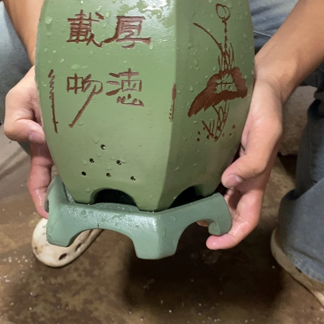 紫砂花盆瑕疵口径18 20