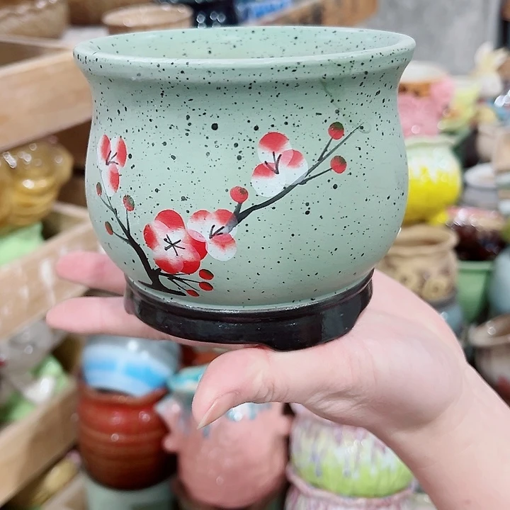 有孔，凑单福利满10元发货陶瓷多肉花盆！