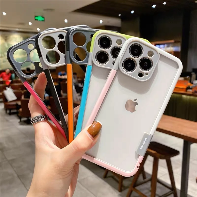适用iphone16ProMax镂空散热透气手机壳纯边框撞色手机壳16pro