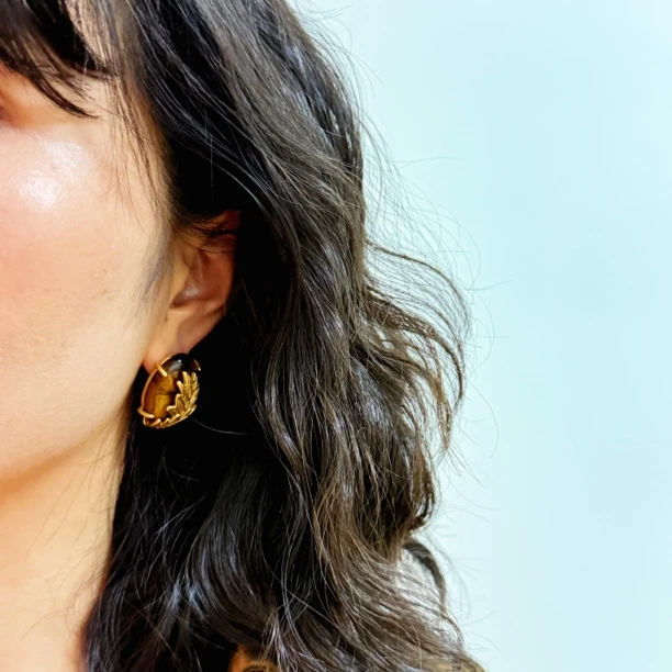 铜合金树脂耳饰 日韩女原创设计几何形法式耳环耳圈港风欧美风