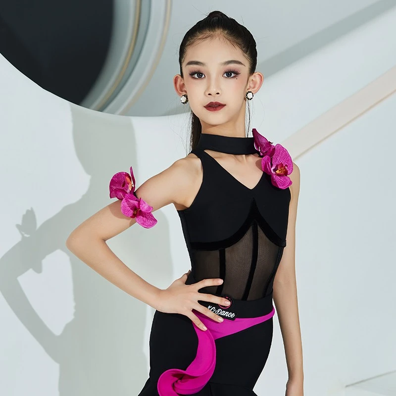 星辰舞服拉丁舞套装显瘦系带时尚潮流专业舞者选择演出服撞色套装