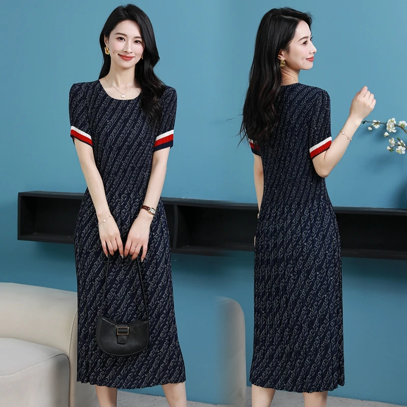 701-880号花花【魔术褶皱裙】经典高贵洋气气质女连衣裙80斤-180斤