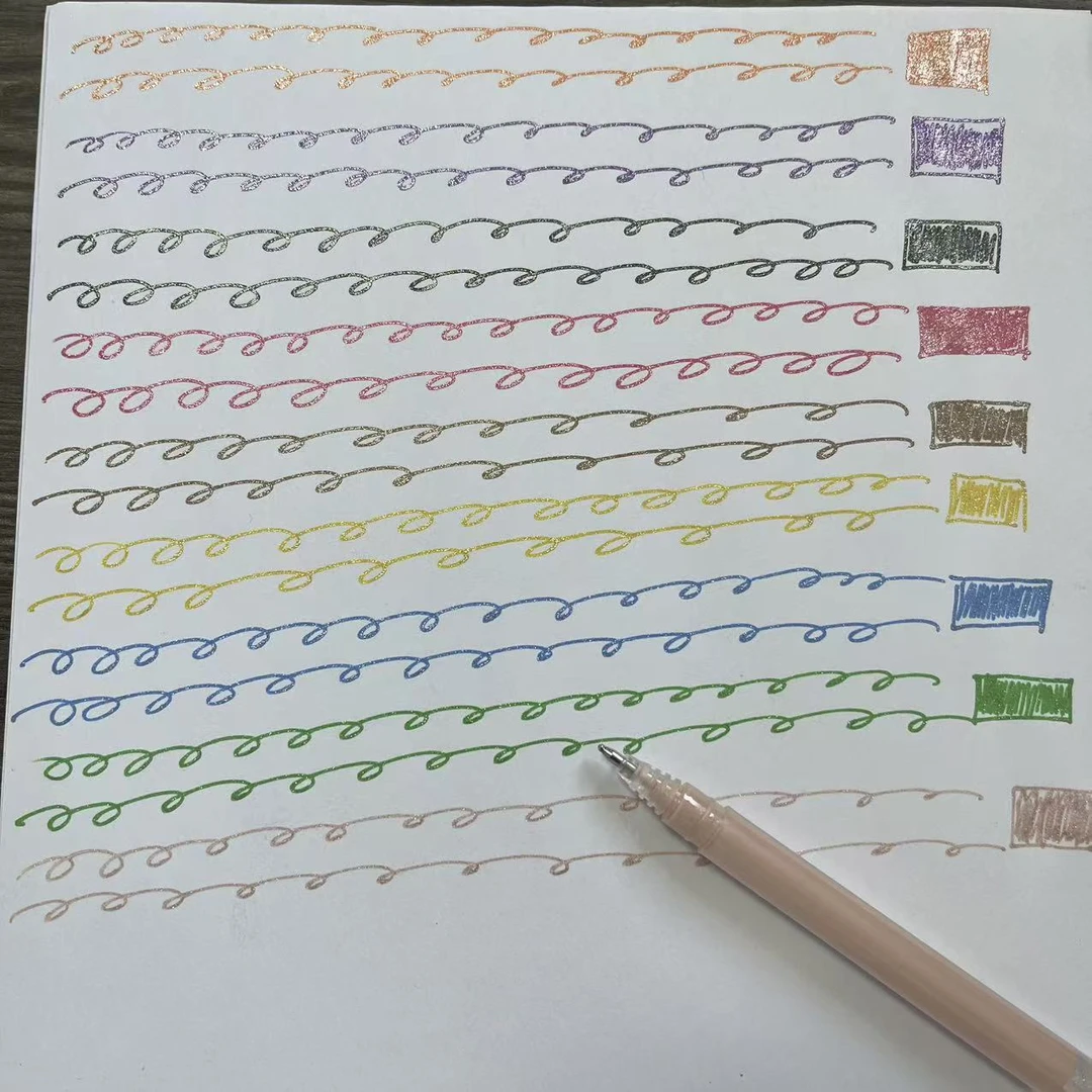 爆闪琉璃描线笔厚珠光色闪光效果贺卡细节处理美术勾线笔