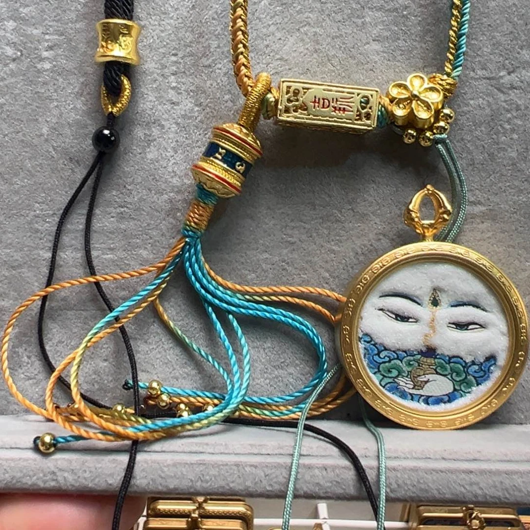 吊坠?单面普贤圆卡绑1号➕小黑绳