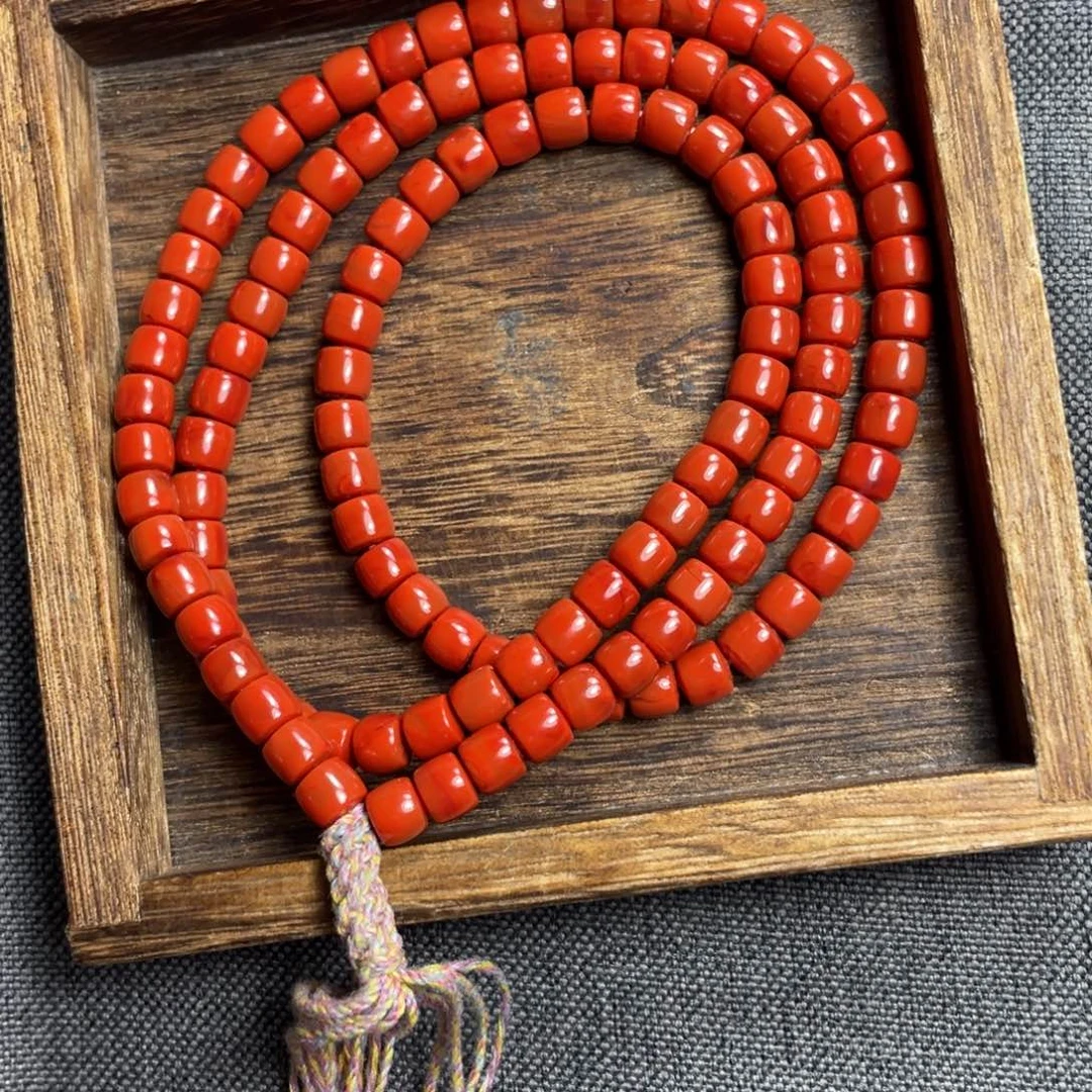 顶***厅南红玛瑙未镶嵌108手串
