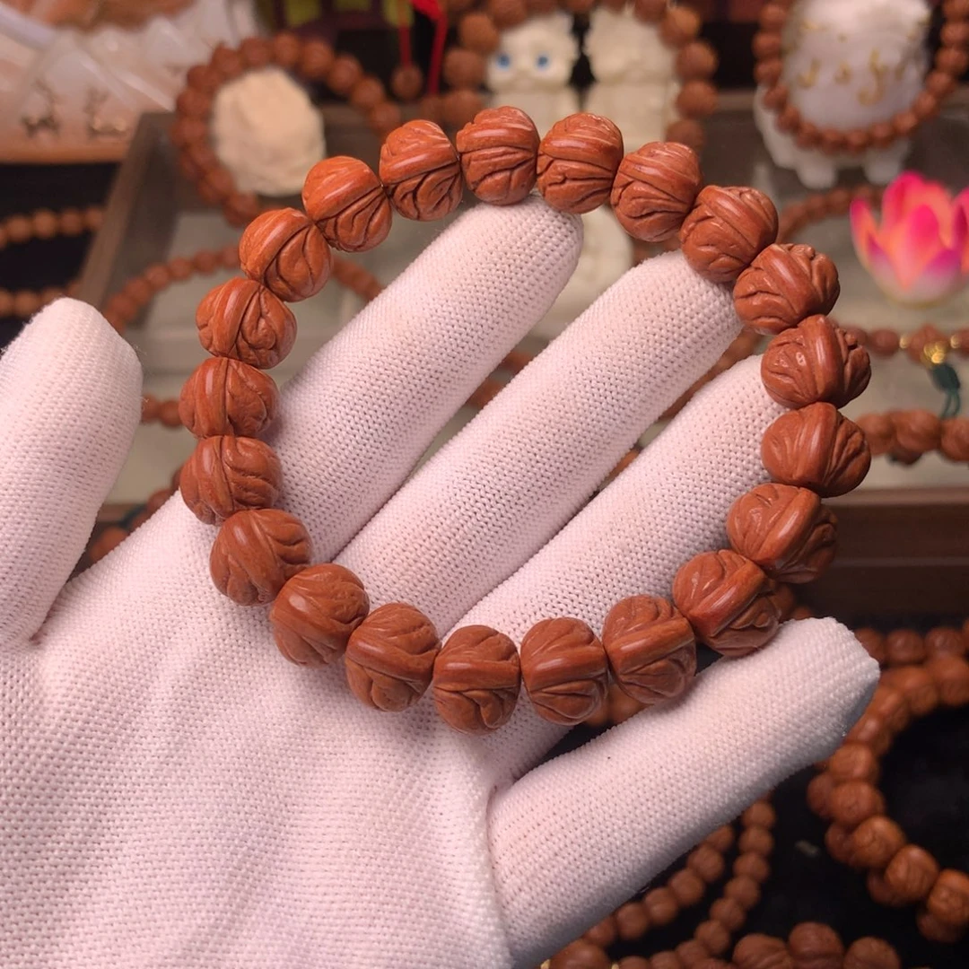 吊坠桃核玉龙脊手串13