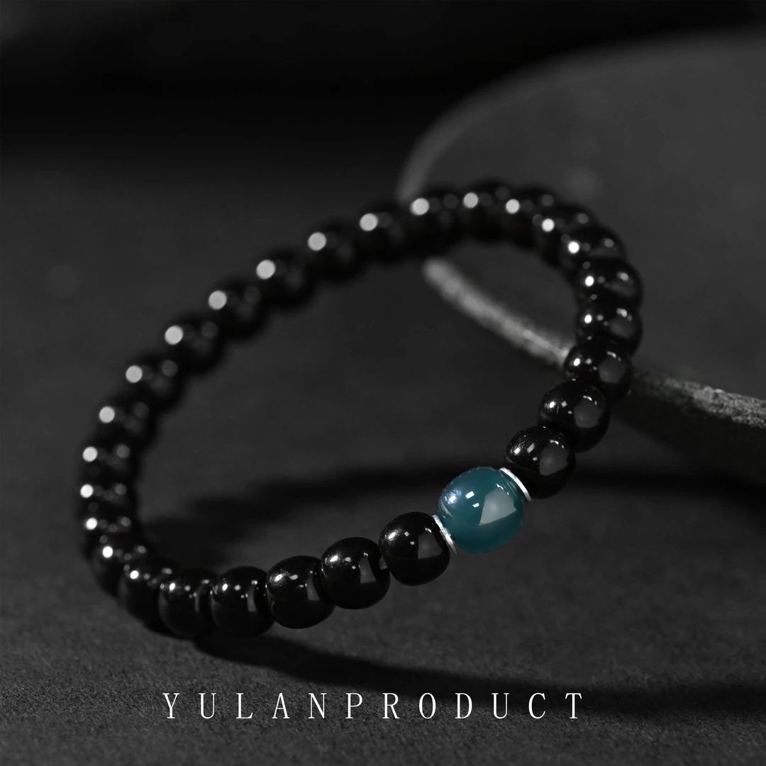 钰澜文玩椰蒂老型8mm+翡翠隔珠搭配款-精工百搭男女同款