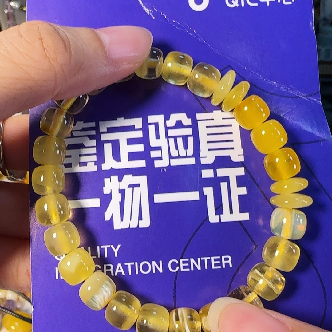 蜜蜡未镶嵌手链8mm焦皮料手串