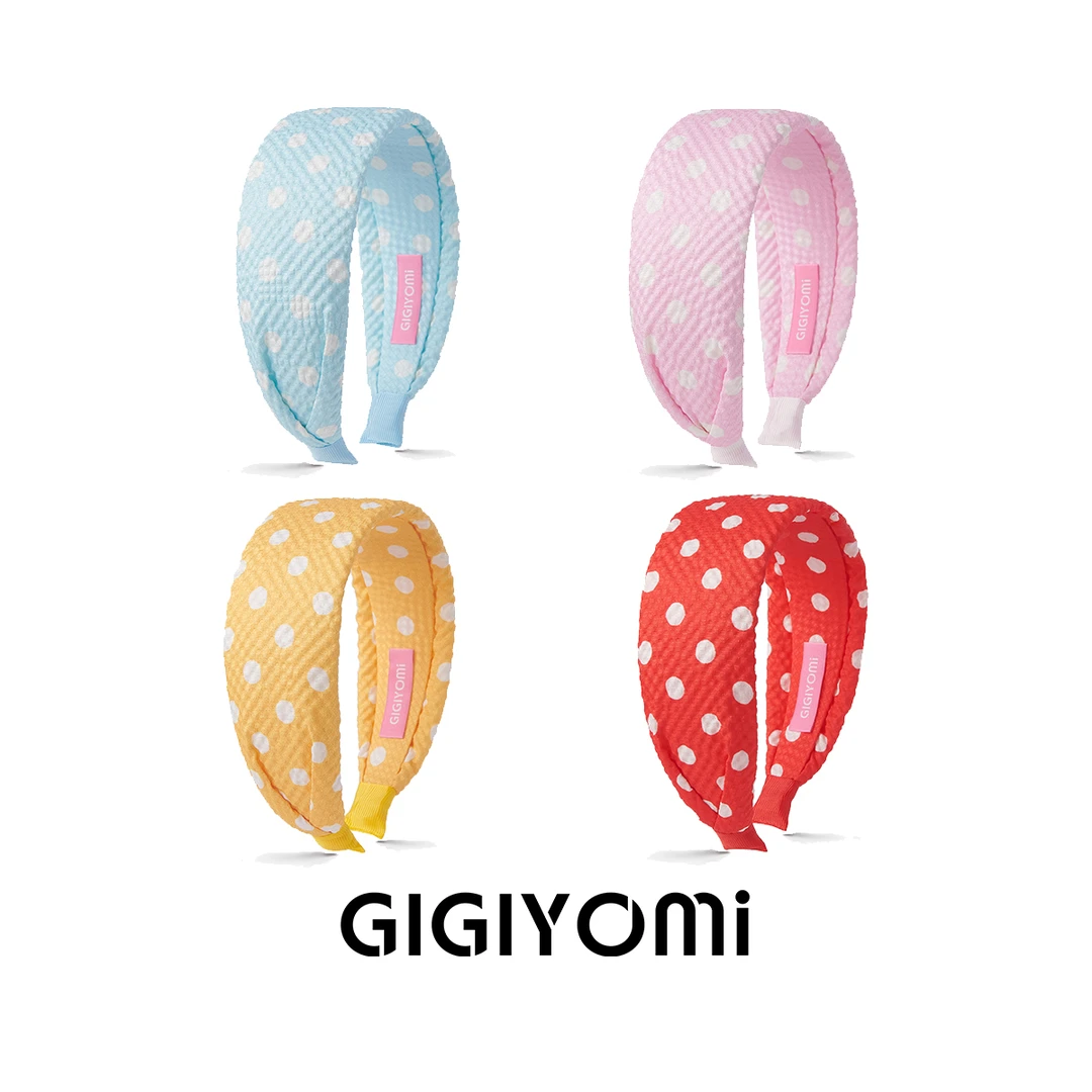 GIGIYOMi韩国原创设计波点宽边发箍女清新彩色高颅顶气质百搭发饰