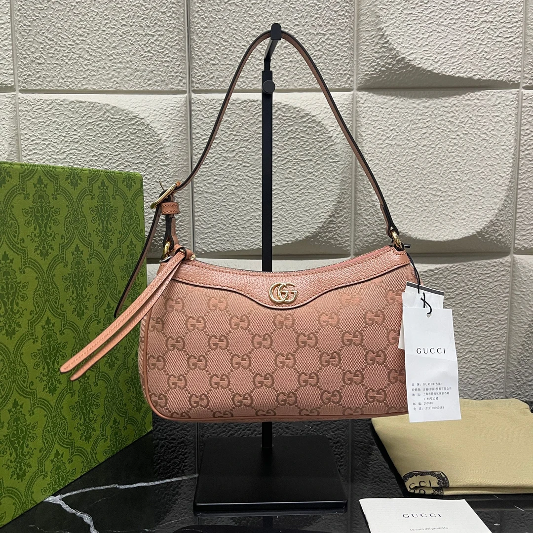 95新 GUCCI/古驰 粉色单肩包C1404453 1957