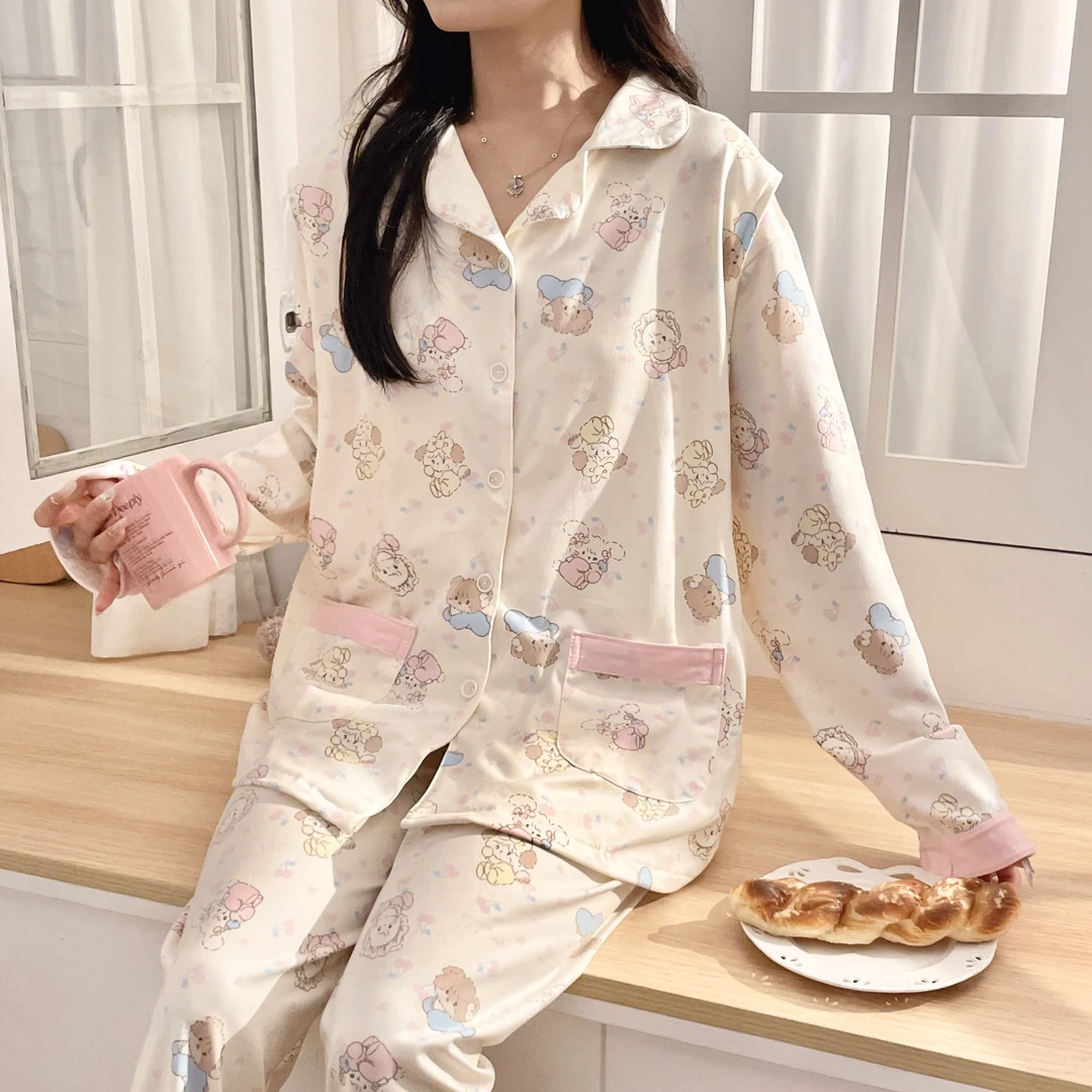 【春秋带胸垫】純棉月子服孕妇产后喂奶产妇哺乳怀孕期睡衣
