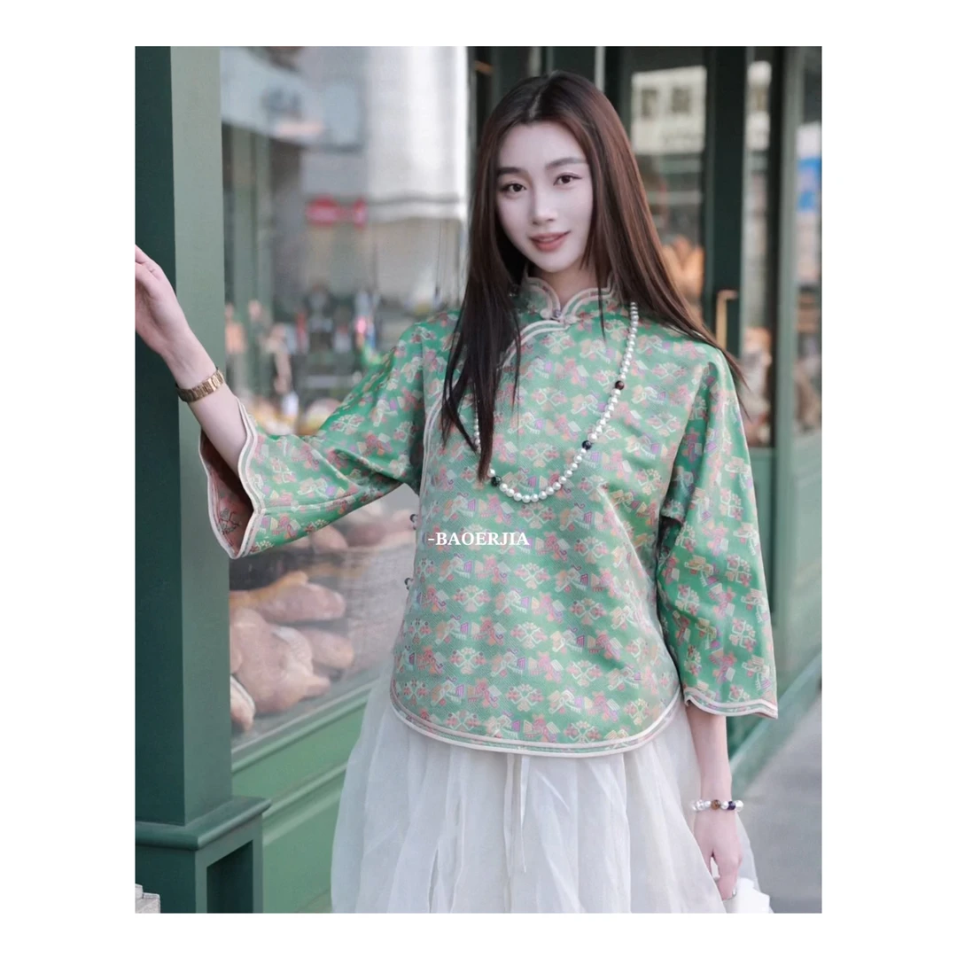 国潮-【传承张和才/大福晋】宝儿家含幂BK85625103XQ双凤共舞上衣