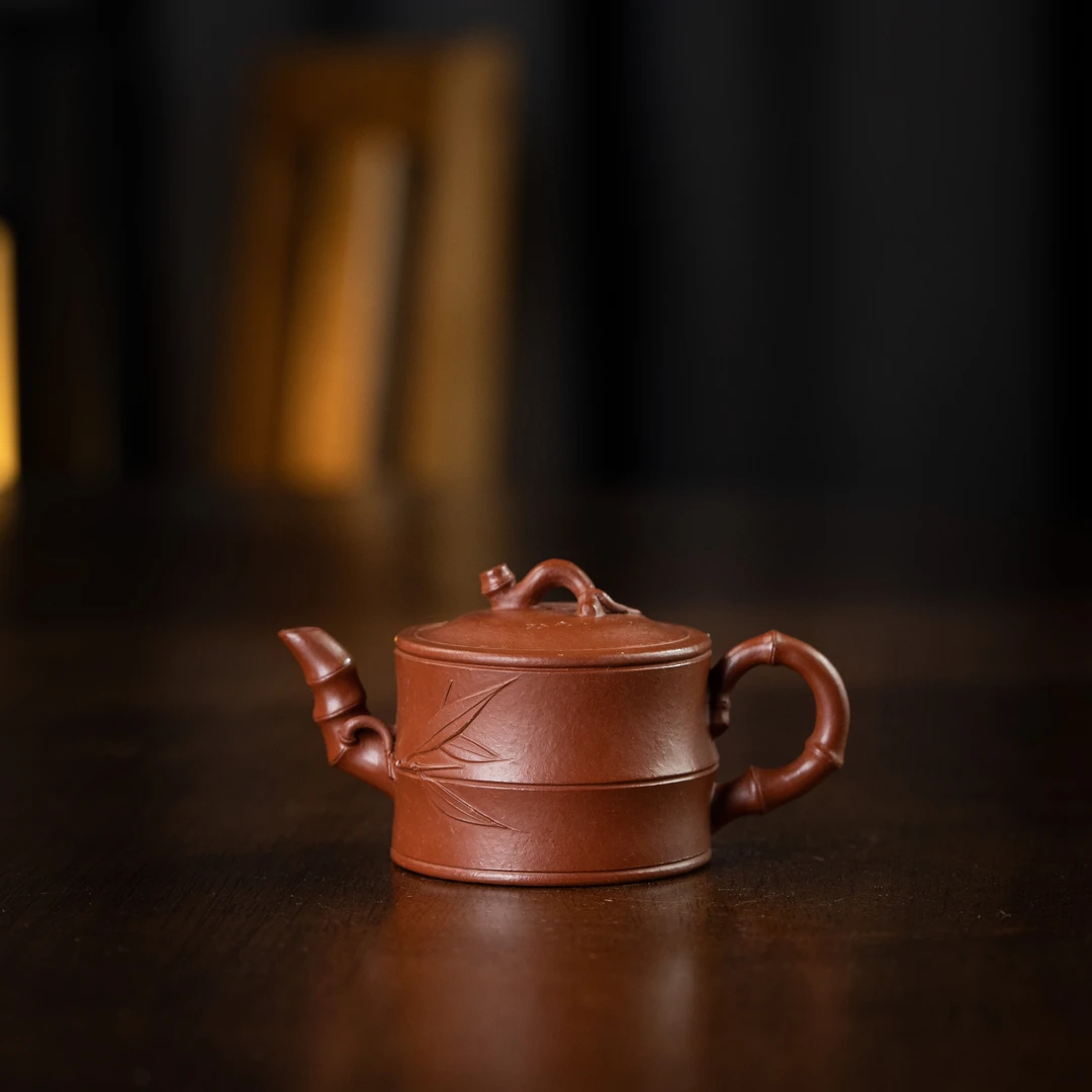 竹段 朱泥80cc家用紫砂壶tt1